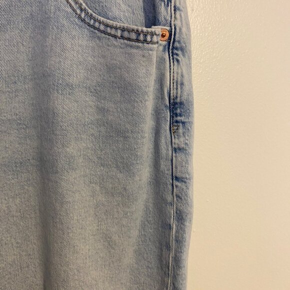 Gap Loose Jeans Women 31/12 Blue Mid Rise Ripped Light-Wash Denim Distressed Y2K - Picture 11 of 15